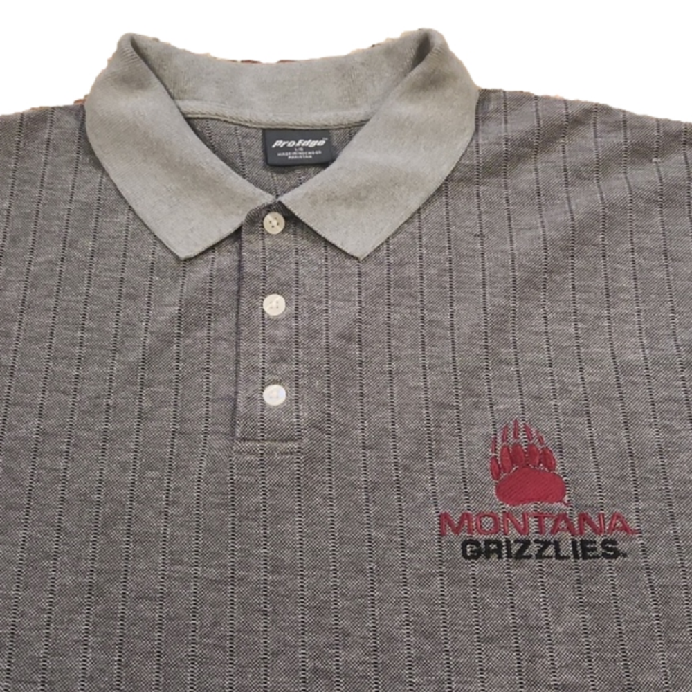 Pro Edge Gray With Maroon Montana Grizzlies Polo Shirt - Picture 2 of 6